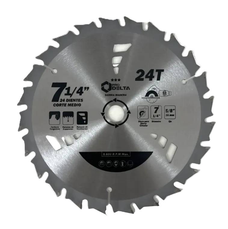 DISCOS PARA SIERRA CIRCULAR  7 1/4" 24 DIENTES