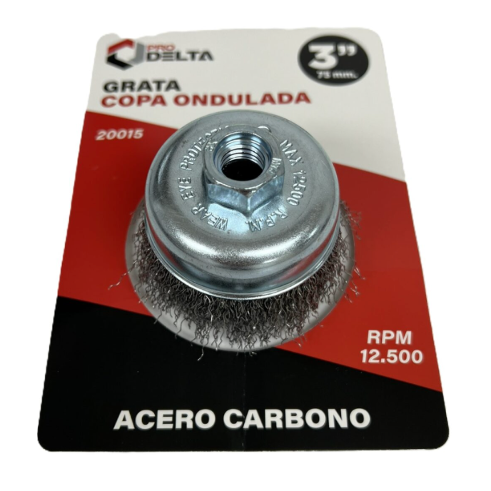 Grata copa acero ondulado Prodelta M14 3"