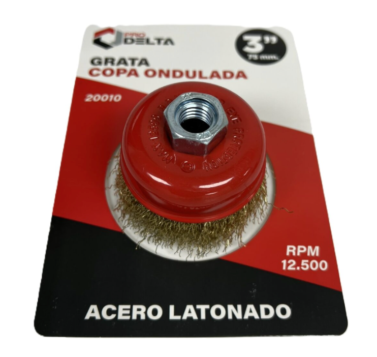 Grata copa ondulada laton Prodelta M14 3"