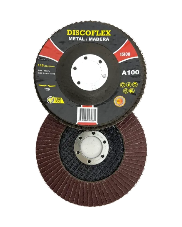 disco traslapado discoflex metal madera 4 1/2 Cafe GR100