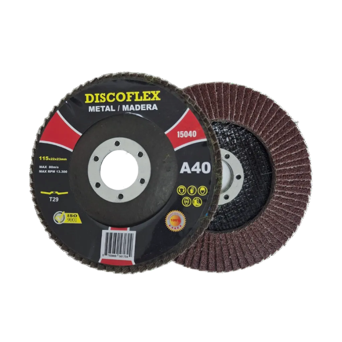 disco traslapado discoflex metal madera 4 1/2 Cafe GR40